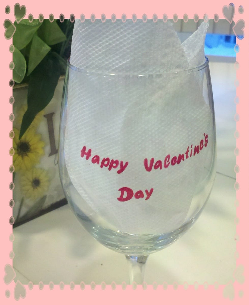6x Valentine's Day Decal Stickers For Wine Glass Cup Card Gift Party DIY