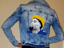 Custom Hand Painted Limited Edition ODELL BECKHAM 3D life like wearable art jean jacket
