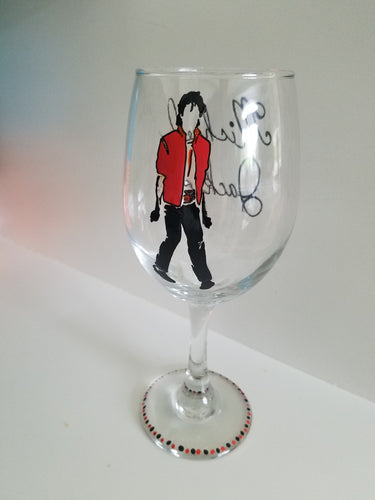michael jackson inspired hand painted glass