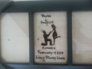 Custom Collage Frame 4x6 Disney Mickey ears engagement couple silhouette