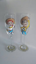 Toy story inspired jessie woody champagne flutes wedding toasting glasses set of 2