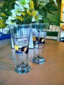 custom set of 2 peanuts gang custom wedding toasting glasses charlie brown Schroeder lucy inspired hand painted wine mothers day