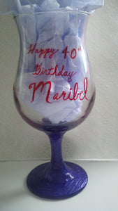hand painted betty boop inspired birthday glass