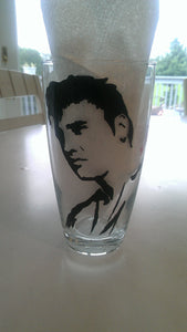 decorative Elvis Presley hand painted glass cup vase mug birthday