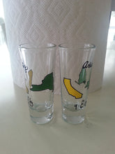 set of 2 shot glass custom hand painted weddings valentines day engagement gift state love