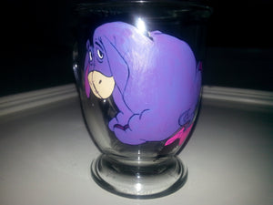 Hand painted eeyore inspired wine glass winnie the pooh purple