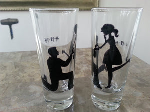 set of 2 shot glass disney custom hand painted weddings valentines day engagement proposal gift