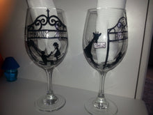 WINE glass custom hand painted weddings proposal bronx zoo theme valentines day engagement gift