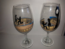 WINE glass custom hand painted gift Engagement proposal Valentine's day wedding