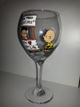 decorative peanuts gang valentines day charlie brown linus lucy snoopy woodstock hand painted wine glass cups