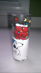 snoopy inspired christmas shot glass
