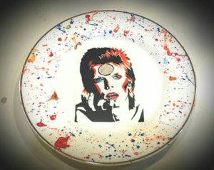 Hand painted keepsake David Bowie plate