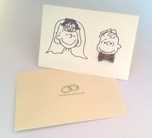 Custom handmade linus sally peanuts gang bridal shower greeting card wedding thank you