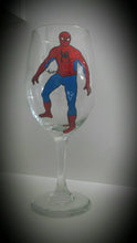 Spider-Man, hand painted, wine glass, grooms men gift, xmen, marvel comics