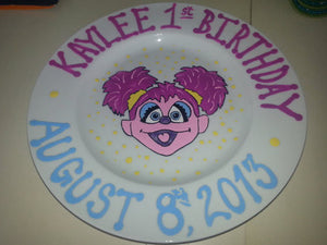 Abby Cadabby Elmo customized kids Keepsake Birthday Plate